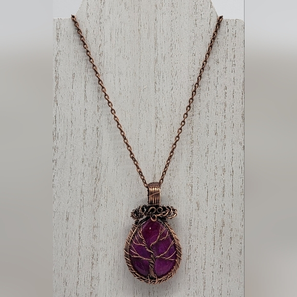 930- Tree Of Life Natural Stone Handmade Necklace NWT - Picture 1 of 6
